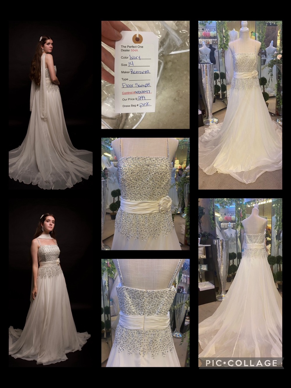 Elegant Beaded Strapless Ivory Wedding Dress